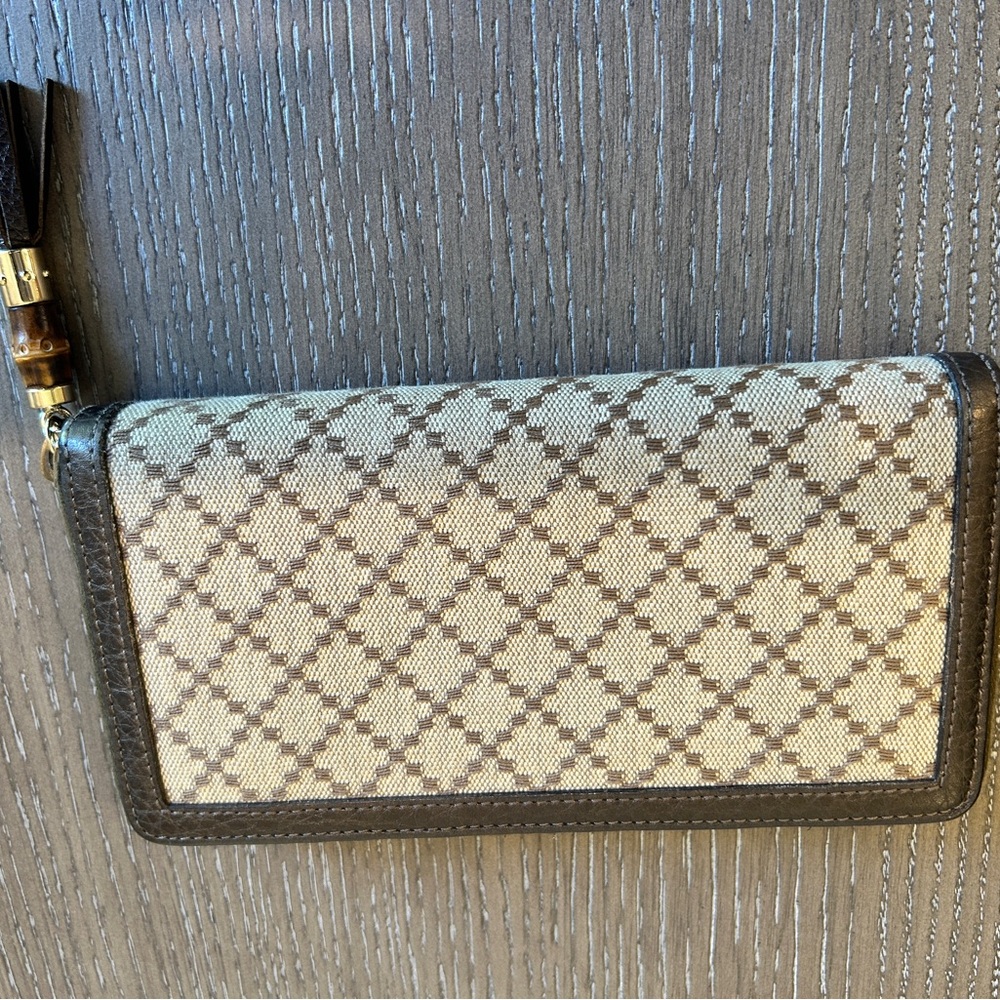 Gucci Canvas and Leather Checkered Wallet